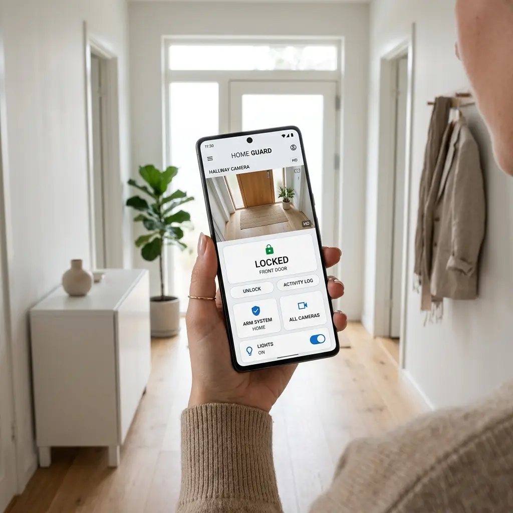 Smart security app on smartphone